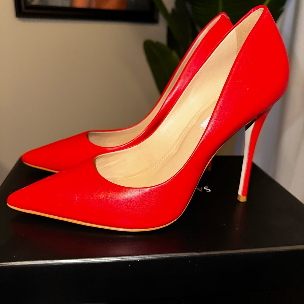 Red Leather Pumps from Saks Fifth Avenue